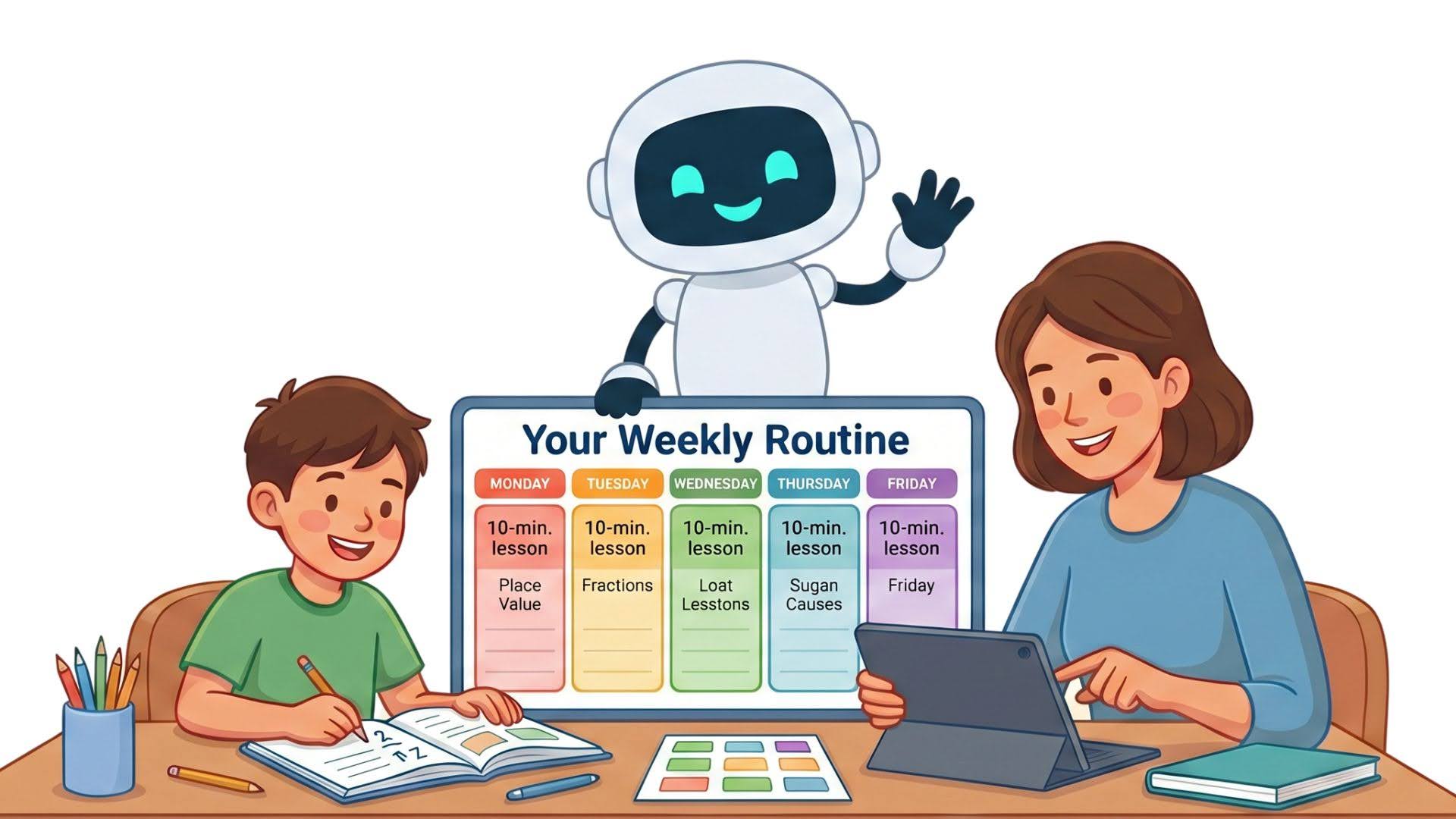 weekly routine  eSingapore Math for homeschooling